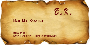 Barth Kozma névjegykártya